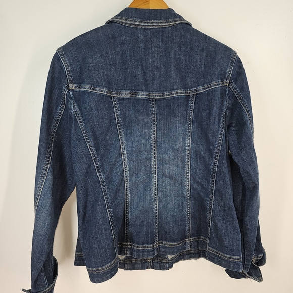 Navy blue denim jacket by Coldwater Creek size 14 - Picture 3 of 3